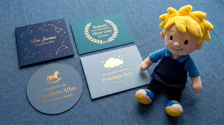 Geboortekaarten foliedruk